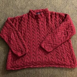 Rey Wear Hand Knitted Cotton Cableknit Sweater Sz L Bolivia